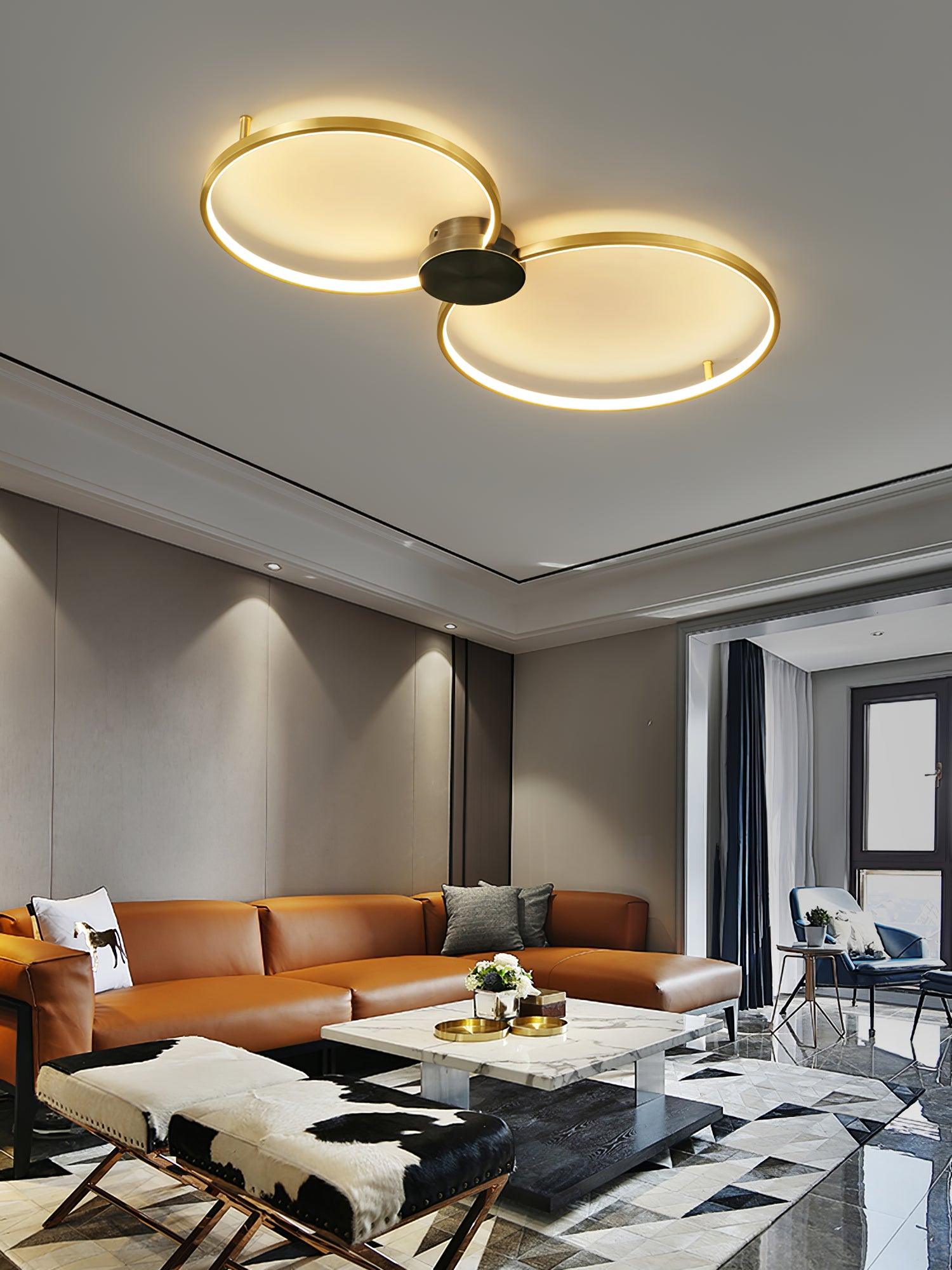 Minimalist Circular LED Loop Ceiling Fixture Modern Geometric Interior Lighting
