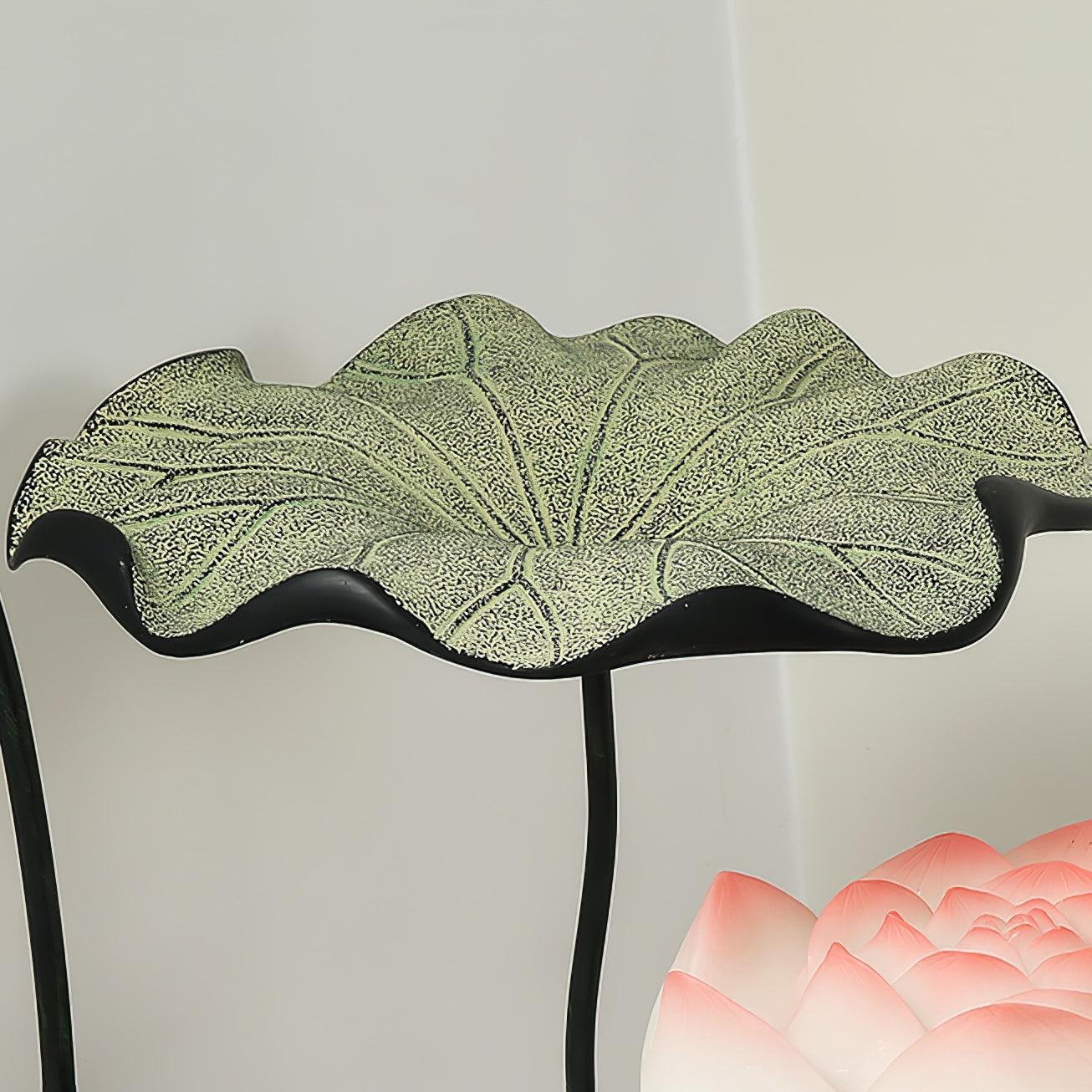 Elegant Lotus Resin Floor Lamp Floral Decorative Standing Light for Living Room