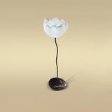 Elegant Lotus Resin Floor Lamp Floral Decorative Standing Light for Living Room