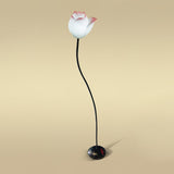 Elegant Lotus Resin Floor Lamp Floral Decorative Standing Light for Living Room
