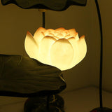 Elegant Lotus Resin Floor Lamp Floral Decorative Standing Light for Living Room