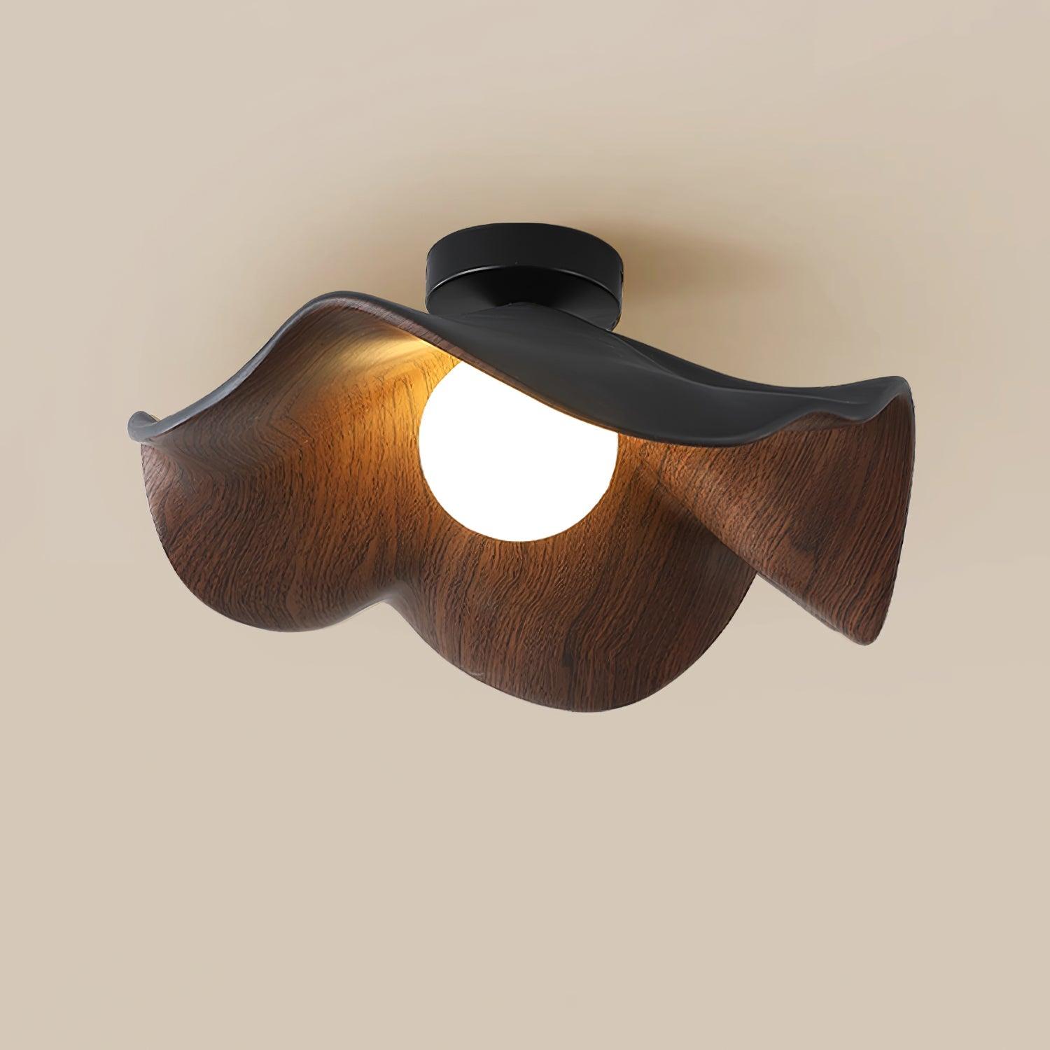 Elegant Resin Lotus Leaf Ceiling Lamp for Modern Interior Design and Ambient Home Lighting