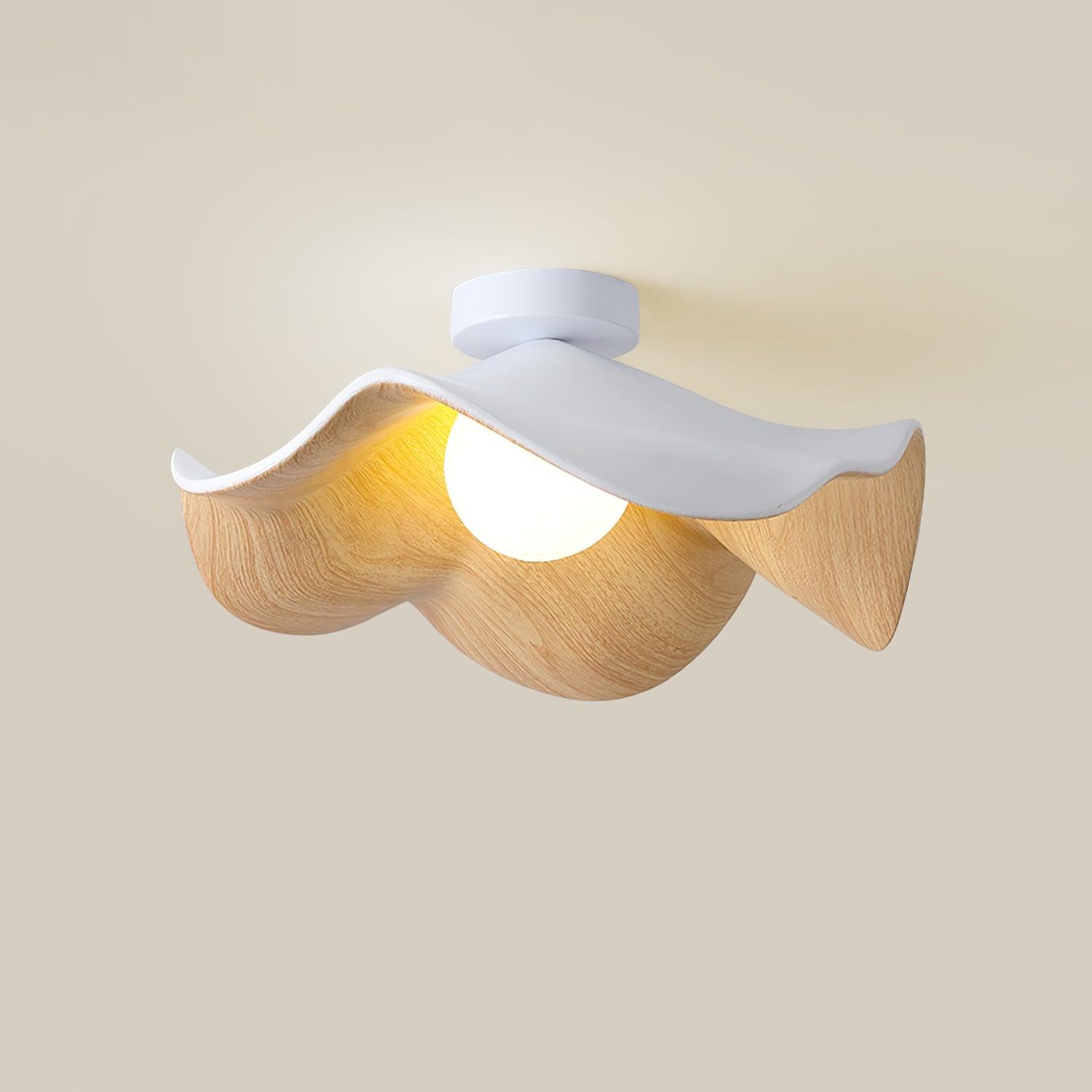Elegant Resin Lotus Leaf Ceiling Lamp for Modern Interior Design and Ambient Home Lighting