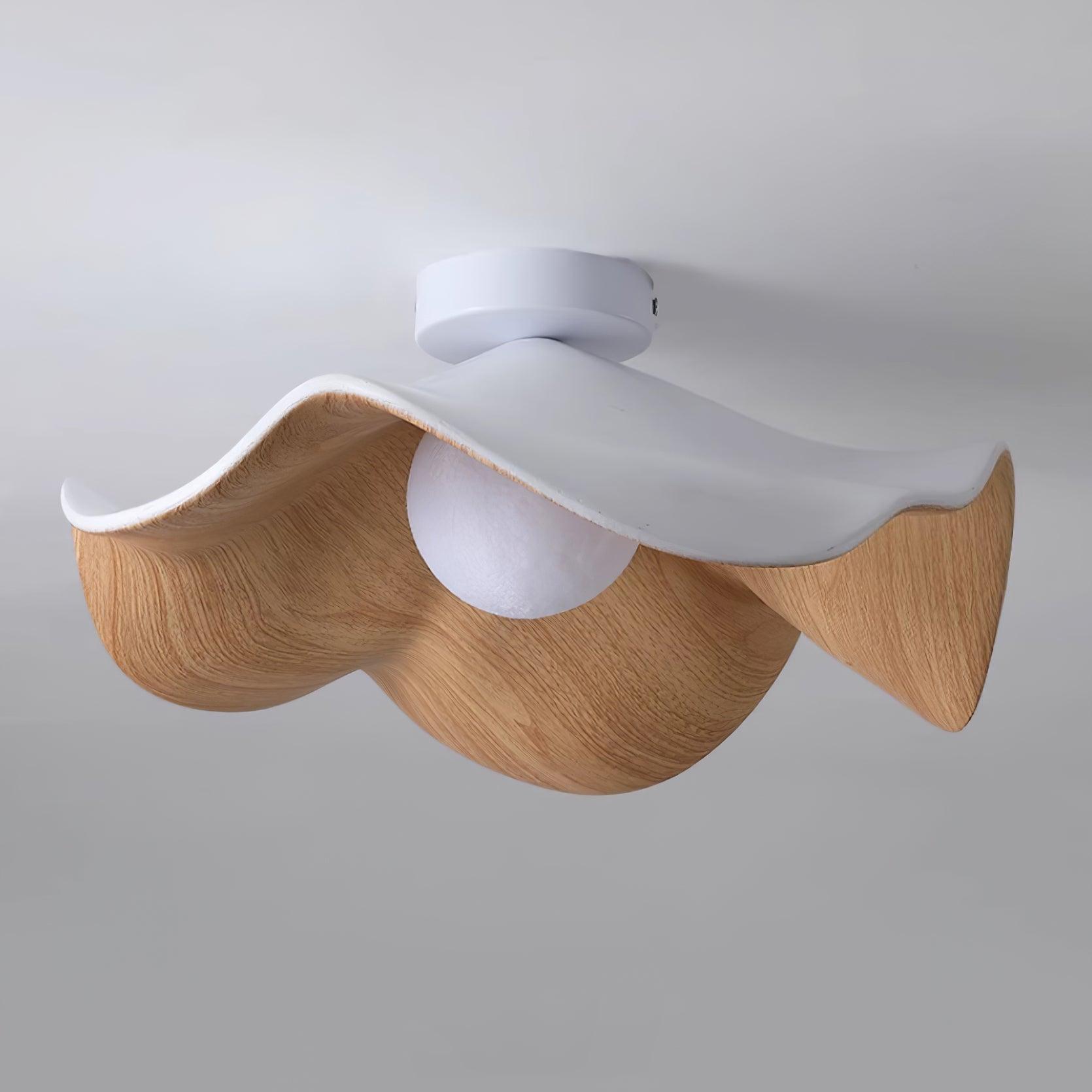 Elegant Resin Lotus Leaf Ceiling Lamp for Modern Interior Design and Ambient Home Lighting