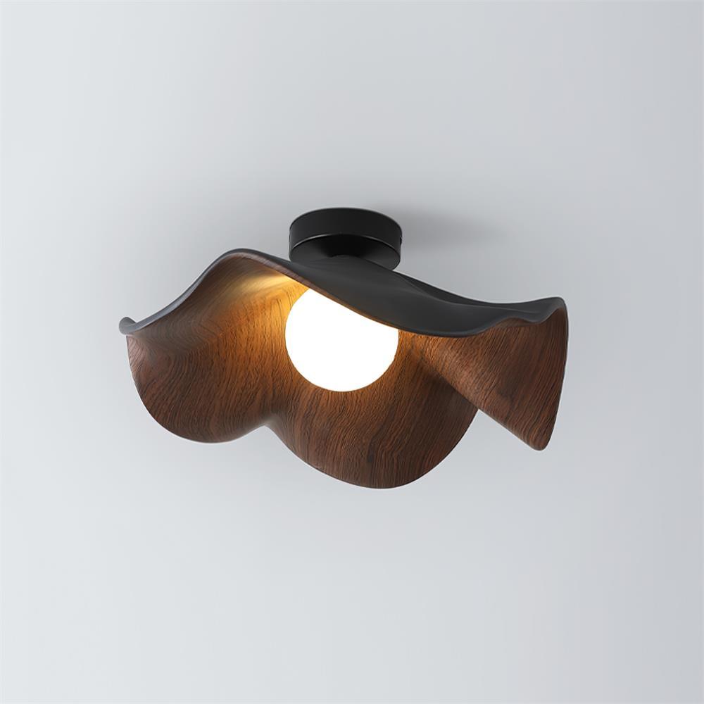 Elegant Resin Lotus Leaf Ceiling Lamp for Modern Interior Design and Ambient Home Lighting