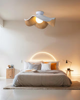 Elegant Resin Lotus Leaf Ceiling Lamp for Modern Interior Design and Ambient Home Lighting