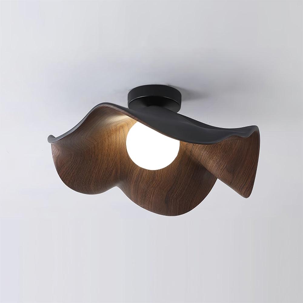 Elegant Resin Lotus Leaf Ceiling Lamp for Modern Interior Design and Ambient Home Lighting