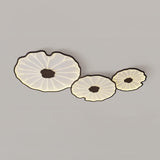 Modern Lotus Leaf Acrylic LED Ceiling Light Wood Grain Finish Flush Mount Lamp for Living Room