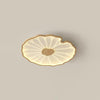 Modern Lotus Leaf Acrylic LED Ceiling Light Wood Grain Finish Flush Mount Lamp for Living Room