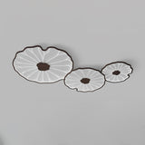 Modern Lotus Leaf Acrylic LED Ceiling Light Wood Grain Finish Flush Mount Lamp for Living Room