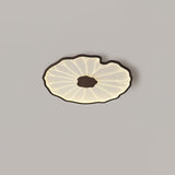 Modern Lotus Leaf Acrylic LED Ceiling Light Wood Grain Finish Flush Mount Lamp for Living Room