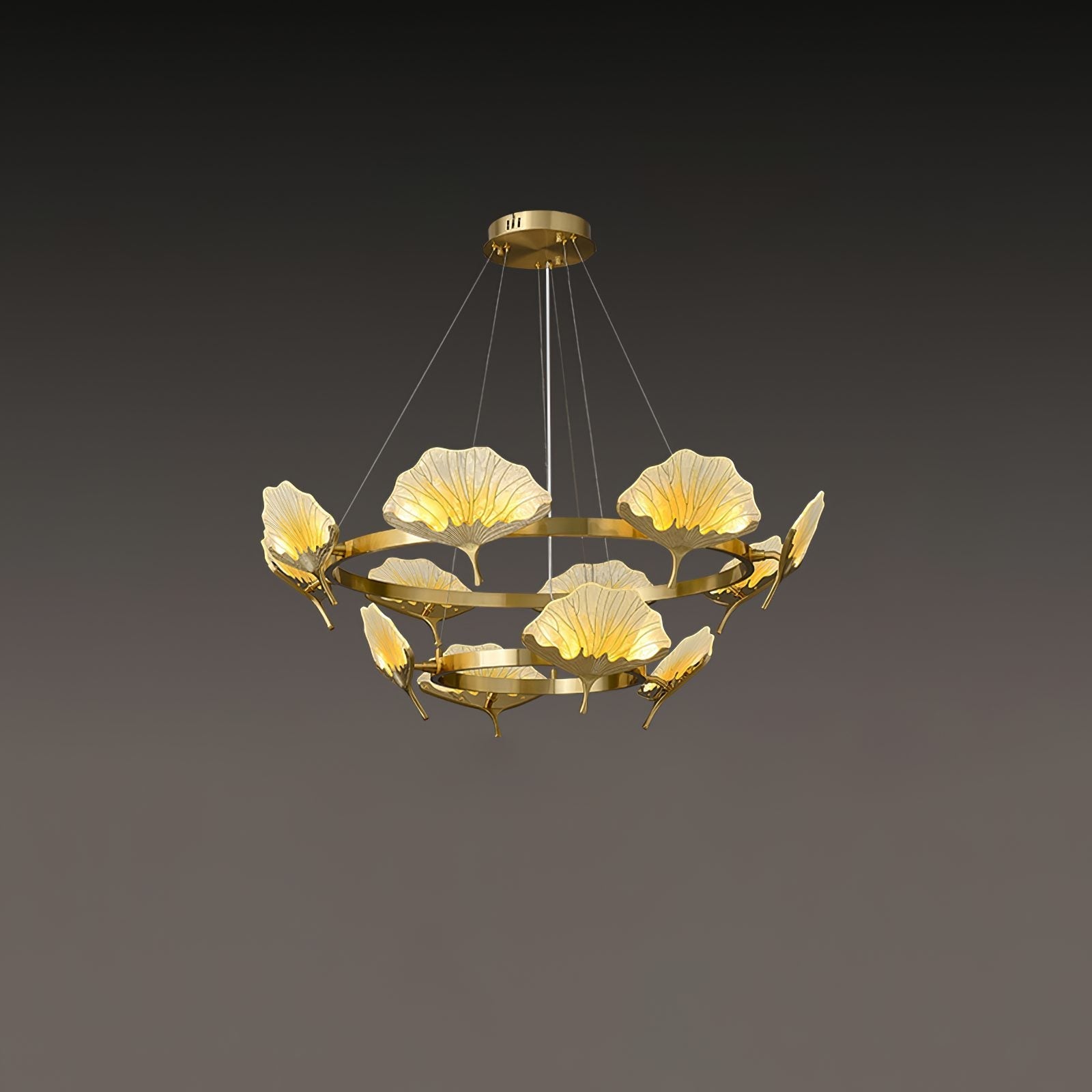 elegant-lotus-leaf-enamel-stained-glass-brass-chandelier-for-luxury-dining-and-living-spaces