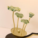 Elegant Lotus Bloom Floral Table Lamp with Resin and Ceramic Flowers