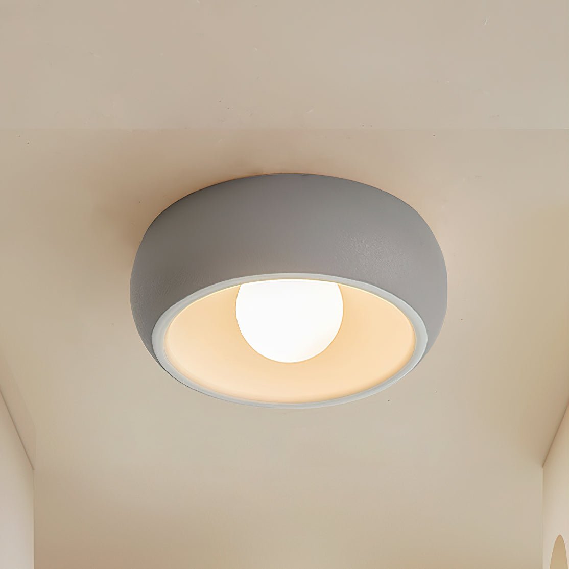 Modern Round Glass Flush Mount Ceiling Light Minimalist Louis Inspired Interior Lighting Fixture