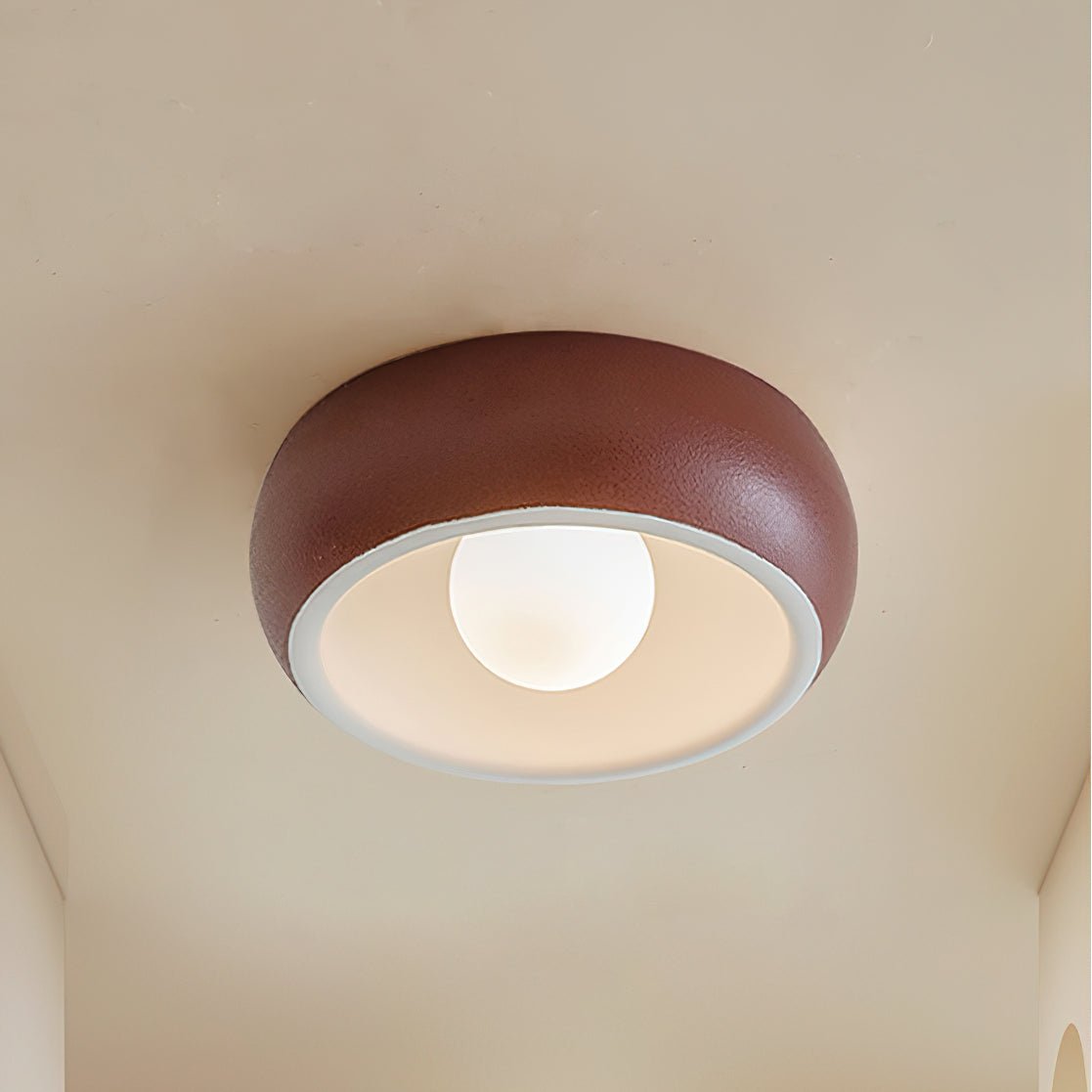 Modern Round Glass Flush Mount Ceiling Light Minimalist Louis Inspired Interior Lighting Fixture