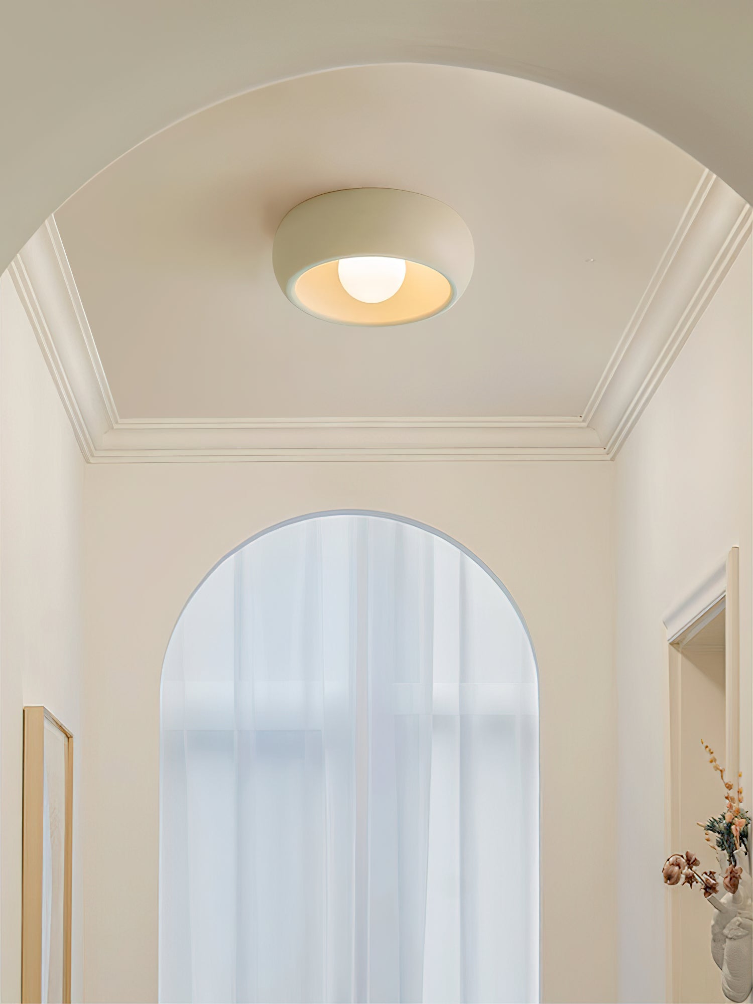 Modern Round Glass Flush Mount Ceiling Light Minimalist Louis Inspired Interior Lighting Fixture
