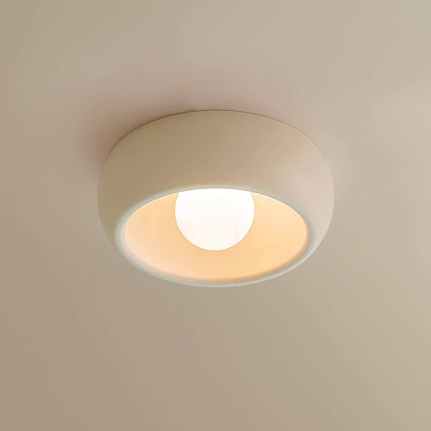 Modern Round Glass Flush Mount Ceiling Light Minimalist Louis Inspired Interior Lighting Fixture