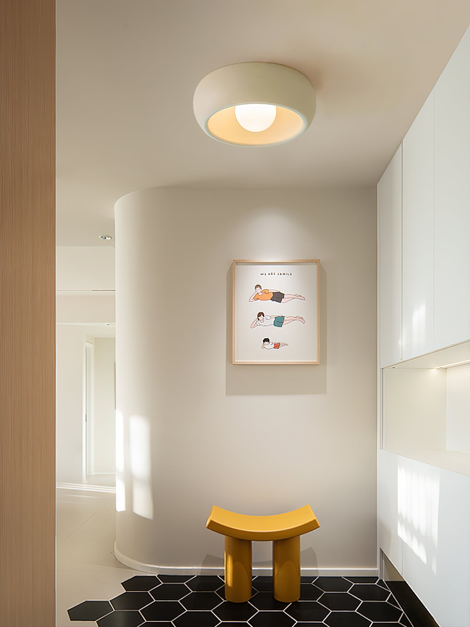 Modern Round Glass Flush Mount Ceiling Light Minimalist Louis Inspired Interior Lighting Fixture