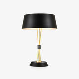 Modern Geometric Metal Task Lamp Lowrider Gold and Black Desk Lighting