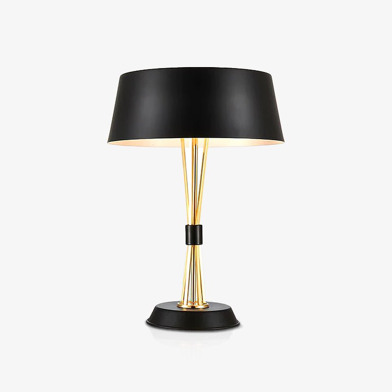 Modern Geometric Metal Task Lamp Lowrider Gold and Black Desk Lighting