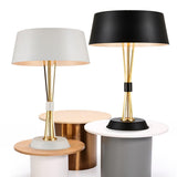 Modern Geometric Metal Task Lamp Lowrider Gold and Black Desk Lighting