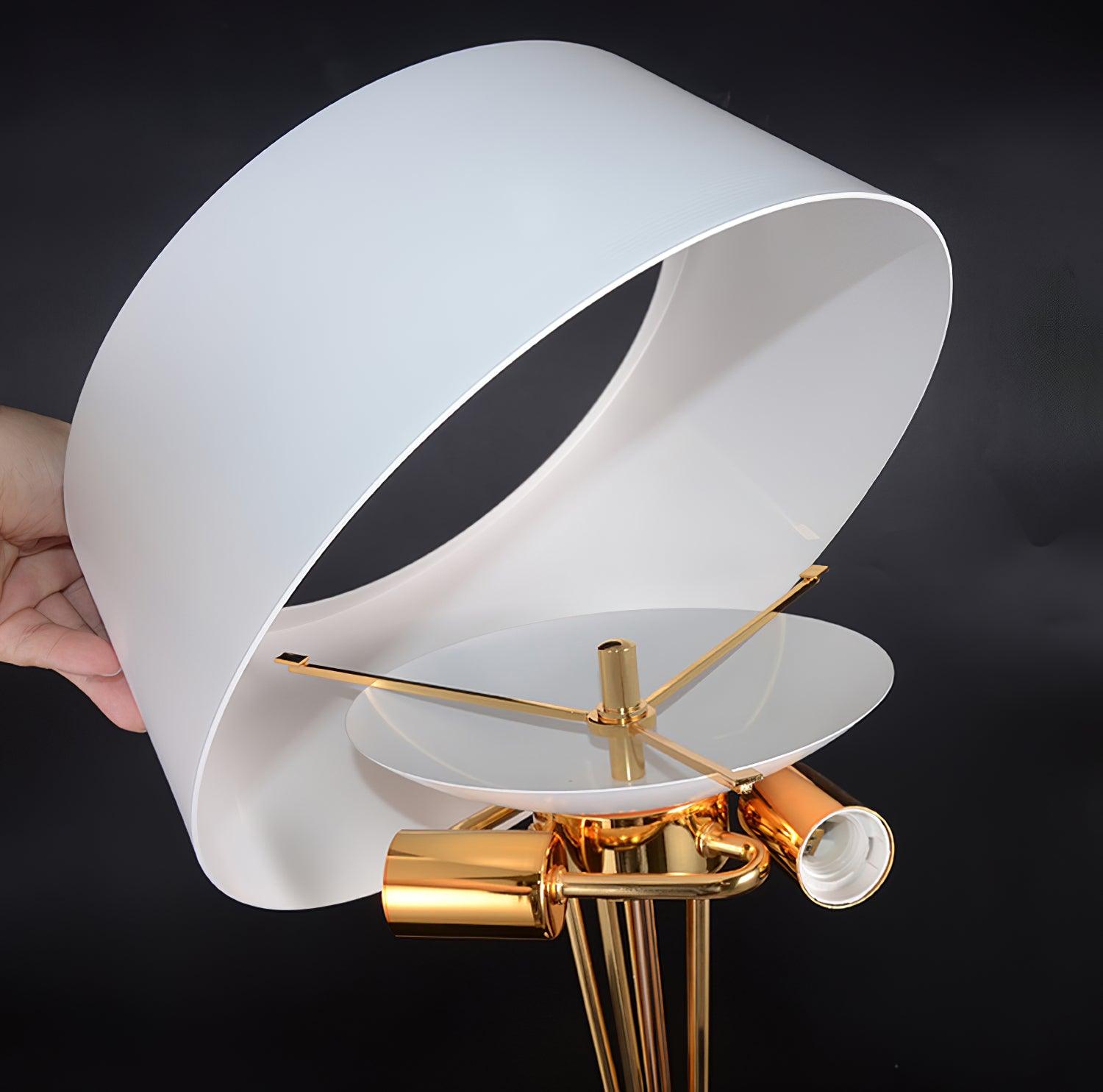 Modern Geometric Metal Task Lamp Lowrider Gold and Black Desk Lighting