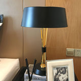 Modern Geometric Metal Task Lamp Lowrider Gold and Black Desk Lighting