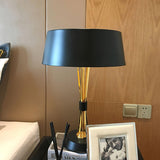 Modern Geometric Metal Task Lamp Lowrider Gold and Black Desk Lighting