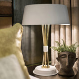 Modern Geometric Metal Task Lamp Lowrider Gold and Black Desk Lighting