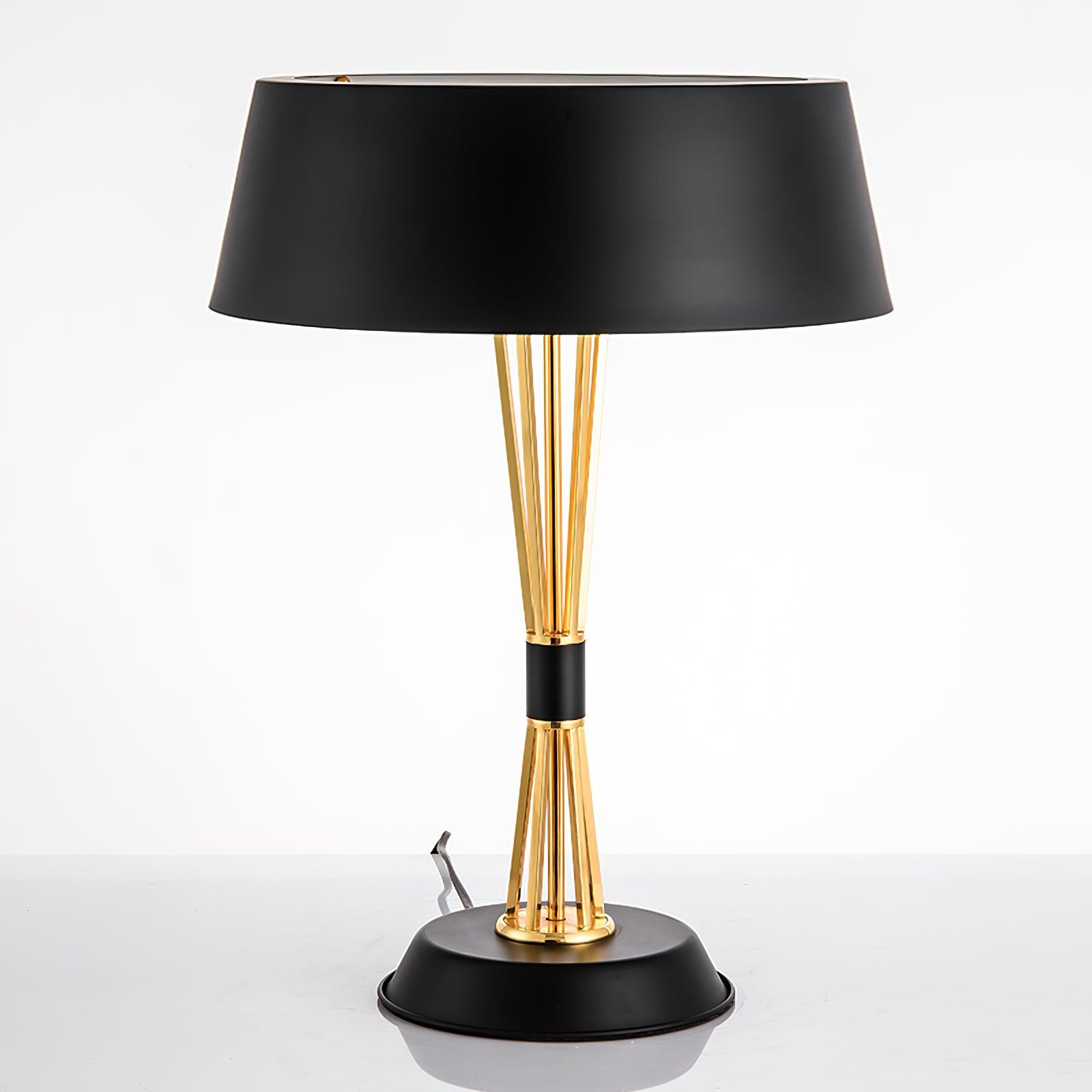 Modern Geometric Metal Task Lamp Lowrider Gold and Black Desk Lighting