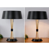 Modern Geometric Metal Task Lamp Lowrider Gold and Black Desk Lighting