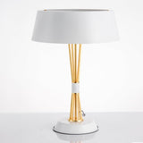 Modern Geometric Metal Task Lamp Lowrider Gold and Black Desk Lighting
