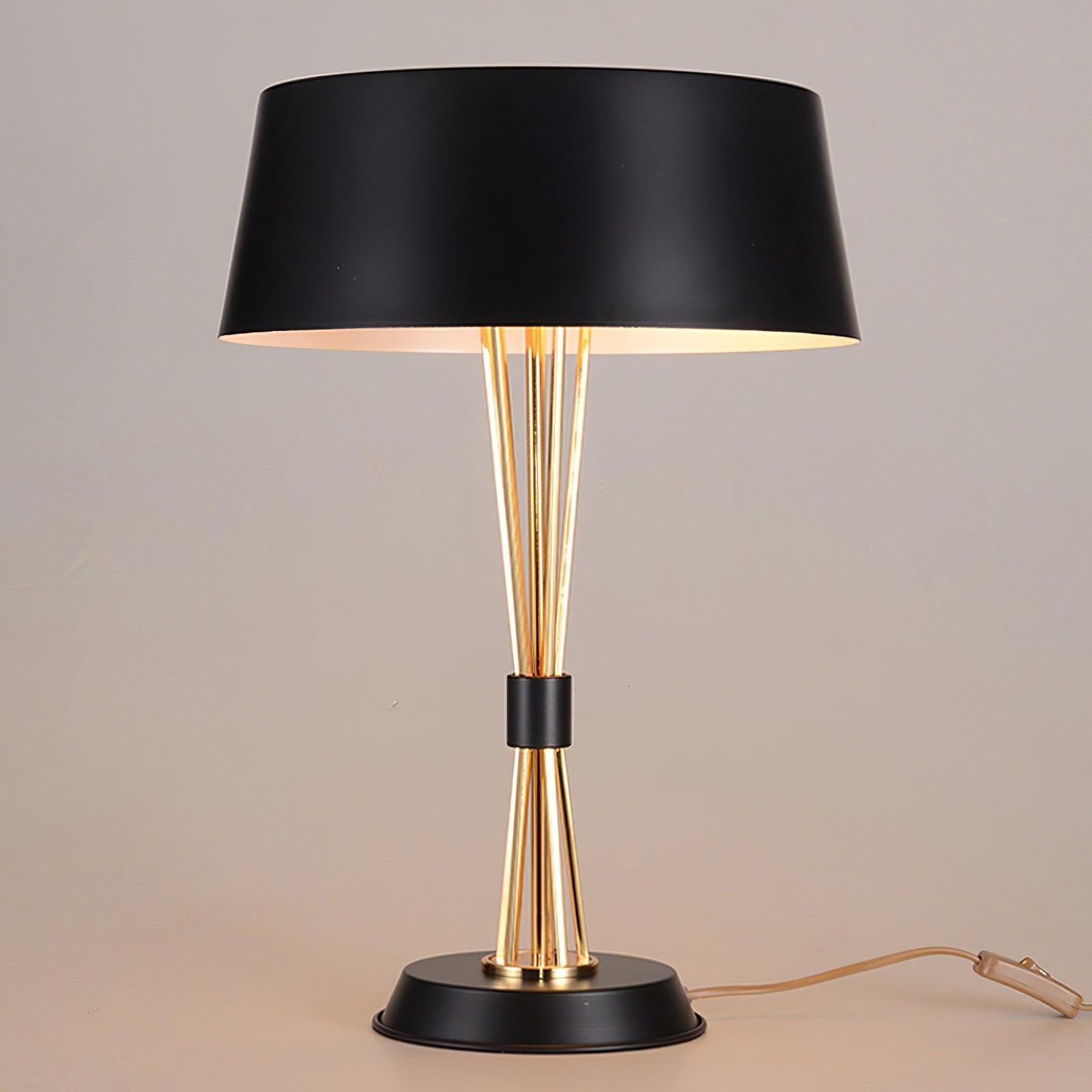 Modern Geometric Metal Task Lamp Lowrider Gold and Black Desk Lighting