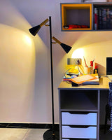 Modern Nordic Metal Floor Lamp with Marble Base and Adjustable Rotating Shade