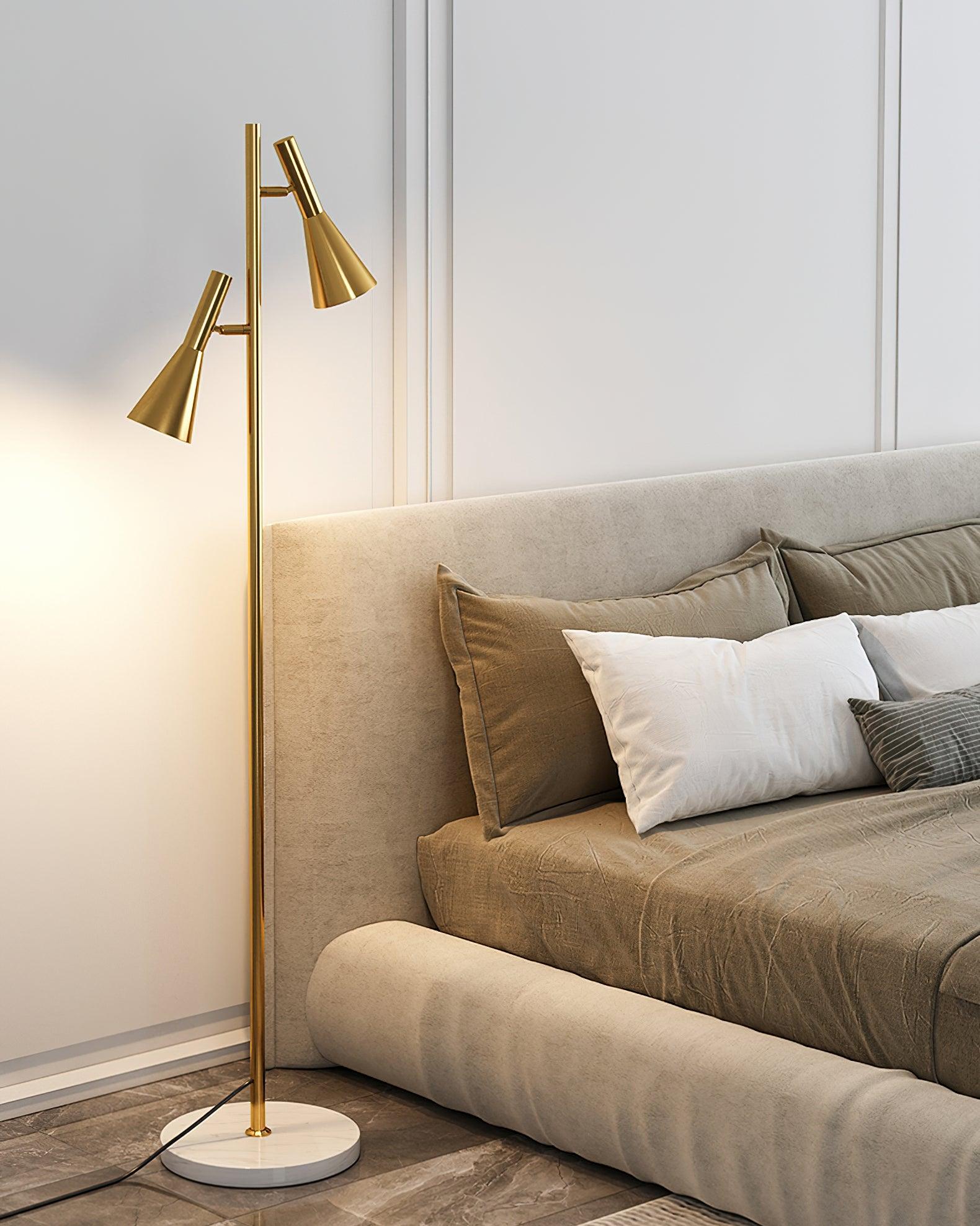Modern Nordic Metal Floor Lamp with Marble Base and Adjustable Rotating Shade
