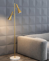 Modern Nordic Metal Floor Lamp with Marble Base and Adjustable Rotating Shade