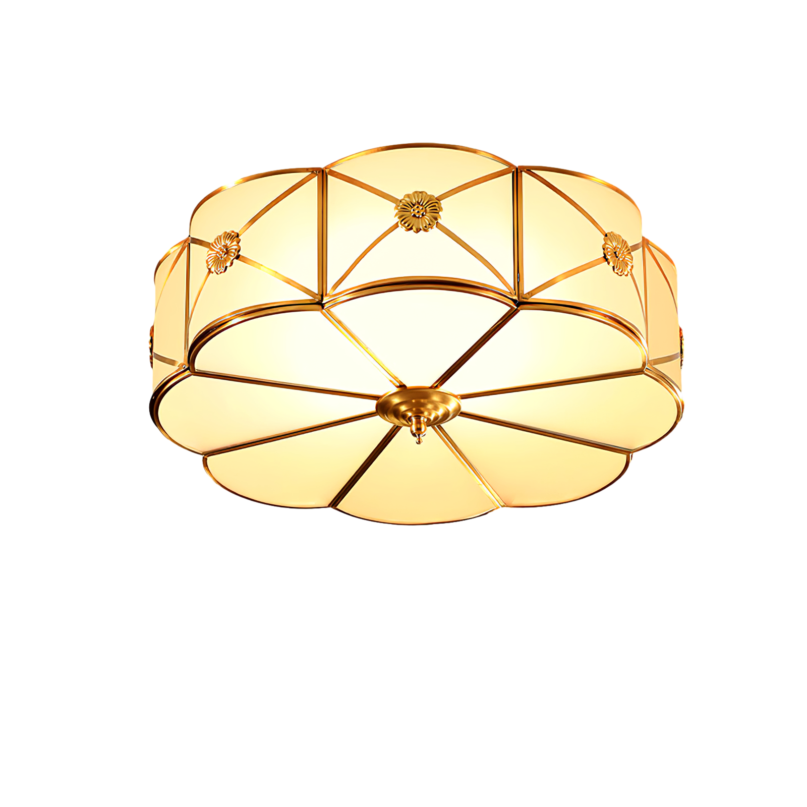 modern-brass-and-white-glass-round-flush-mount-ceiling-light-for-living-room
