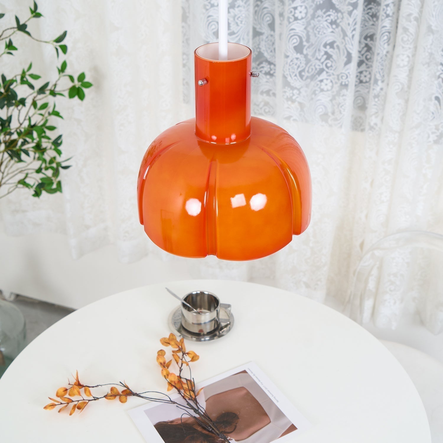 Modern Petal Glass Pendant Light Layered Floral Hanging Lamp for Living Room Dining Area
