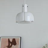 Modern Petal Glass Pendant Light Layered Floral Hanging Lamp for Living Room Dining Area
