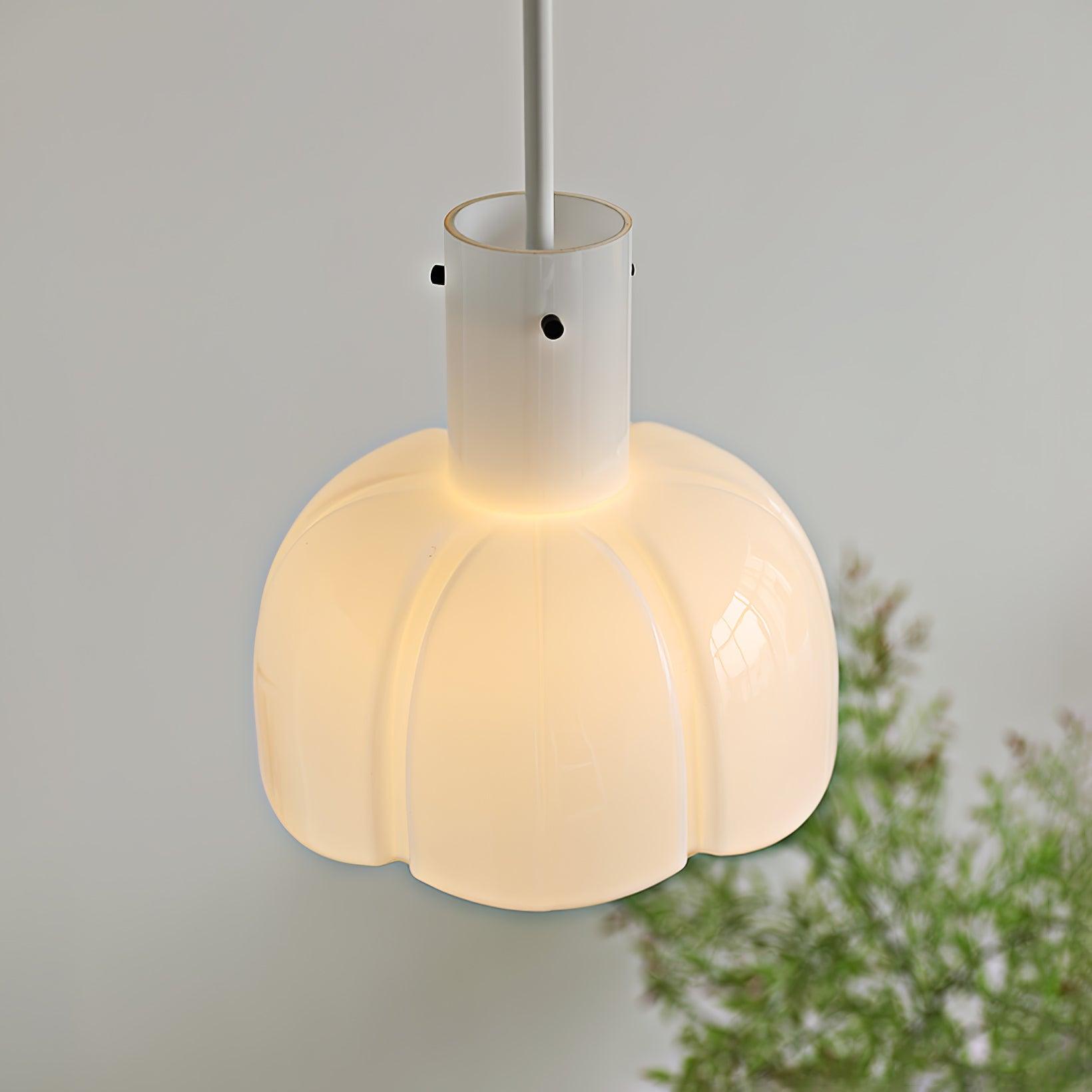 Modern Petal Glass Pendant Light Layered Floral Hanging Lamp for Living Room Dining Area