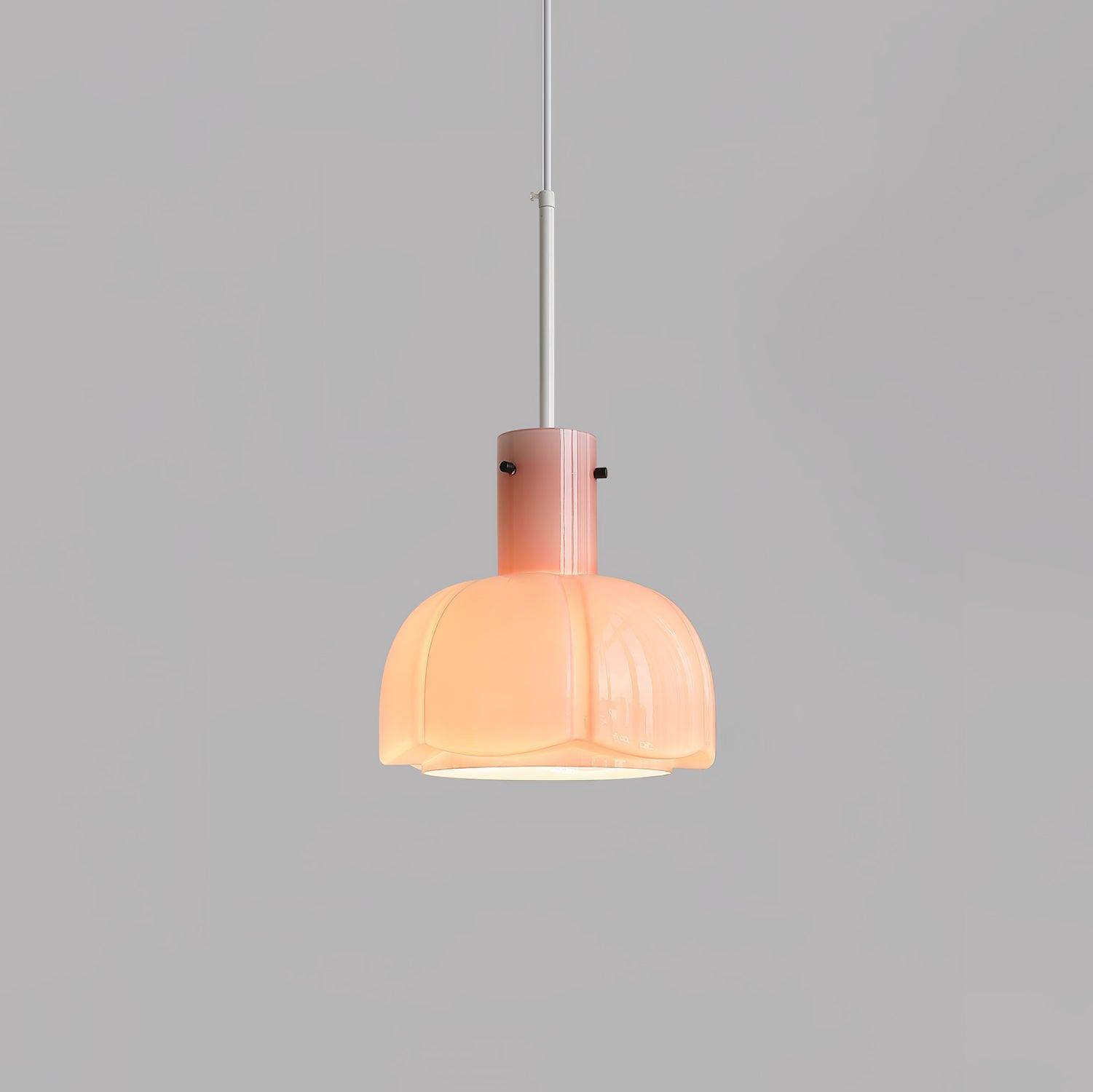 Modern Petal Glass Pendant Light Layered Floral Hanging Lamp for Living Room Dining Area