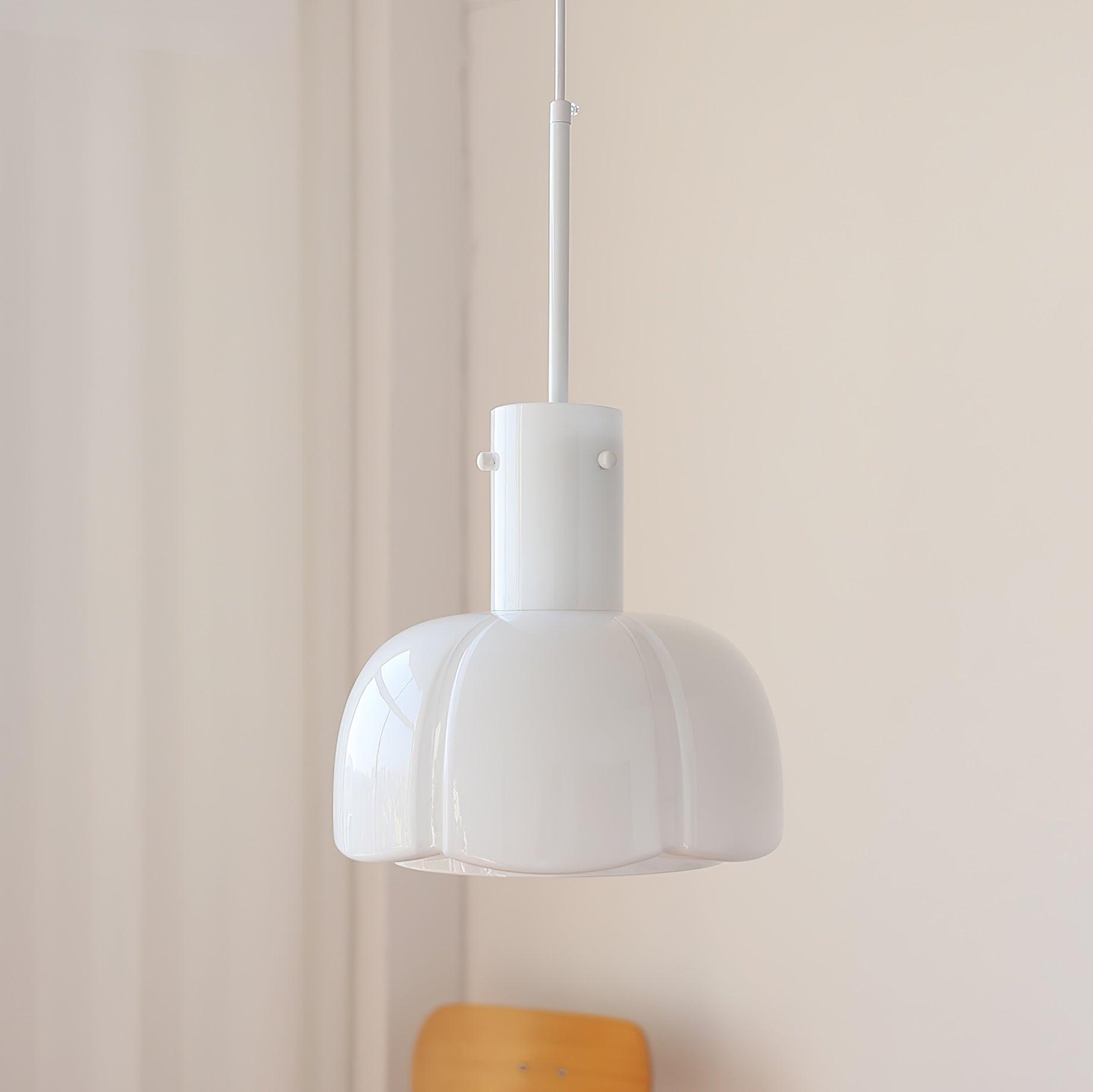 Modern Petal Glass Pendant Light Layered Floral Hanging Lamp for Living Room Dining Area