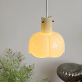 Modern Petal Glass Pendant Light Layered Floral Hanging Lamp for Living Room Dining Area
