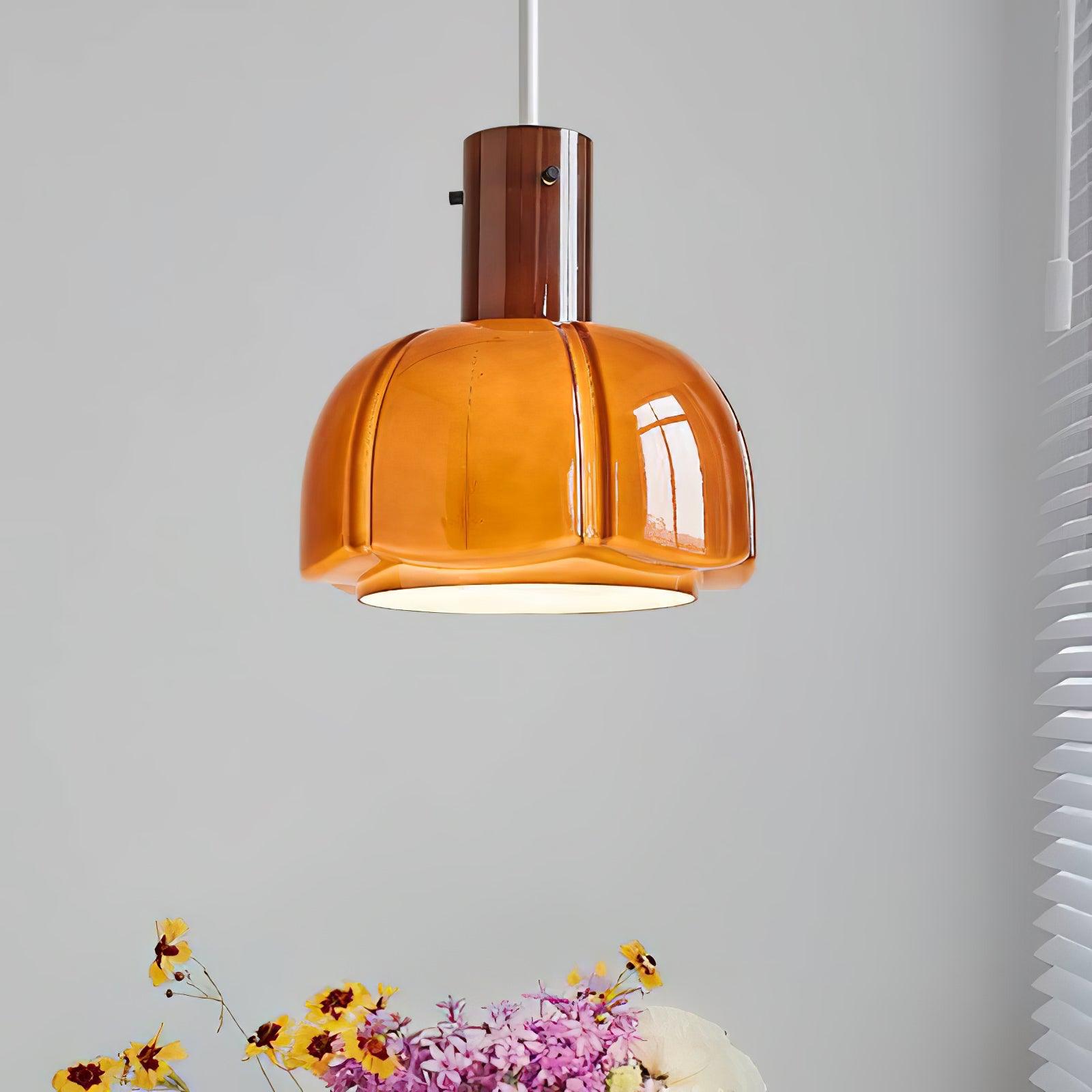 Modern Petal Glass Pendant Light Layered Floral Hanging Lamp for Living Room Dining Area