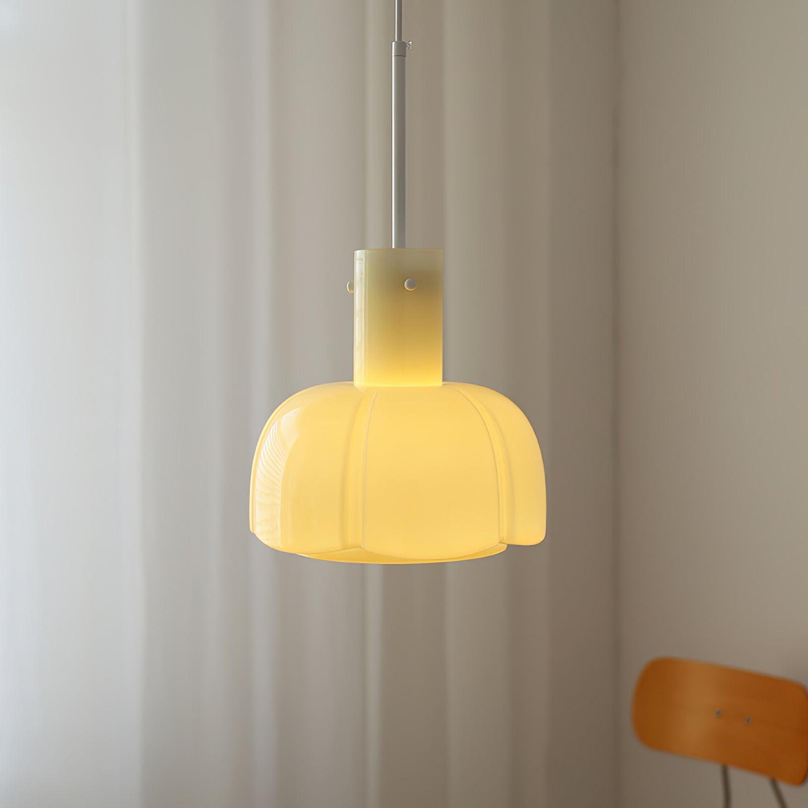 Modern Petal Glass Pendant Light Layered Floral Hanging Lamp for Living Room Dining Area