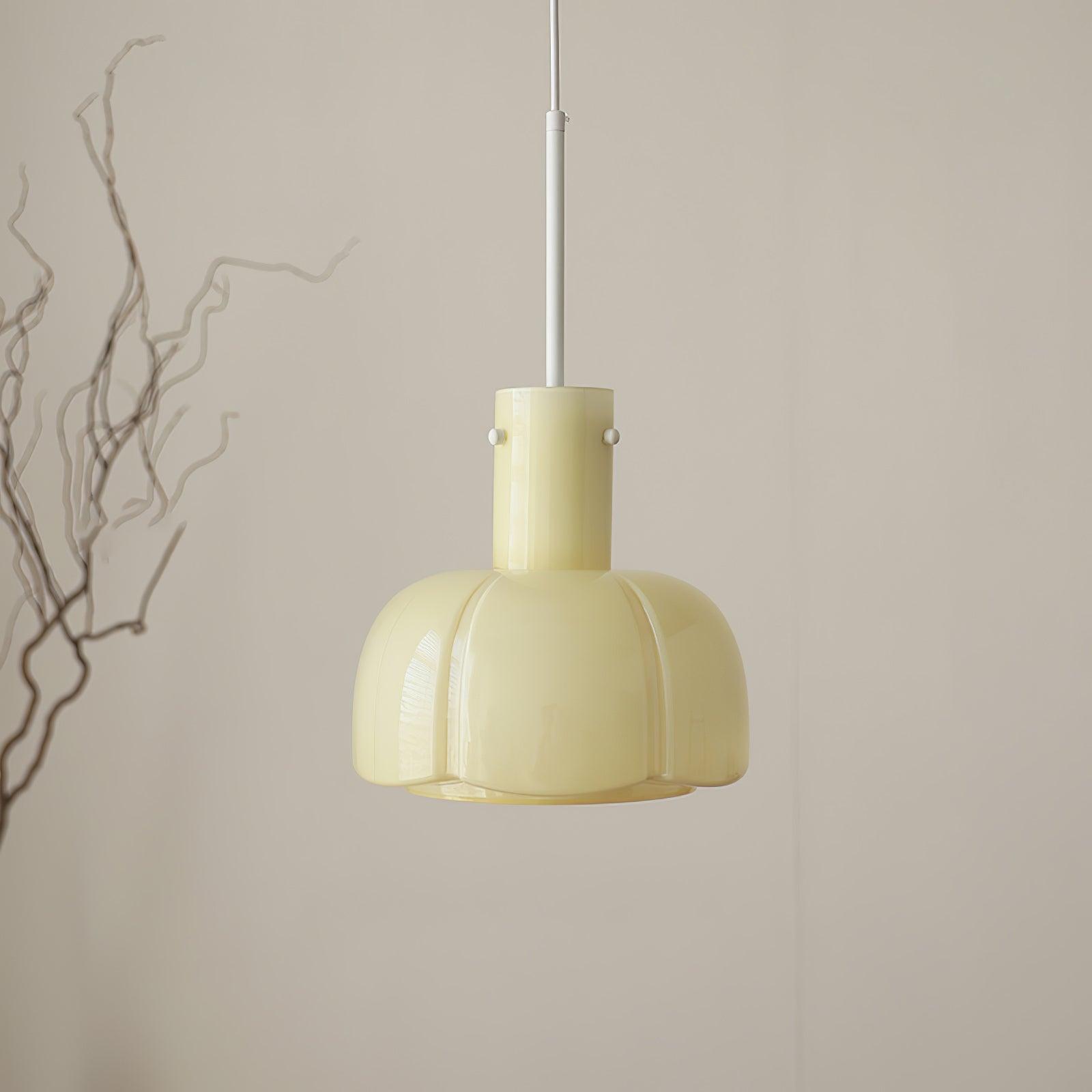 Modern Petal Glass Pendant Light Layered Floral Hanging Lamp for Living Room Dining Area