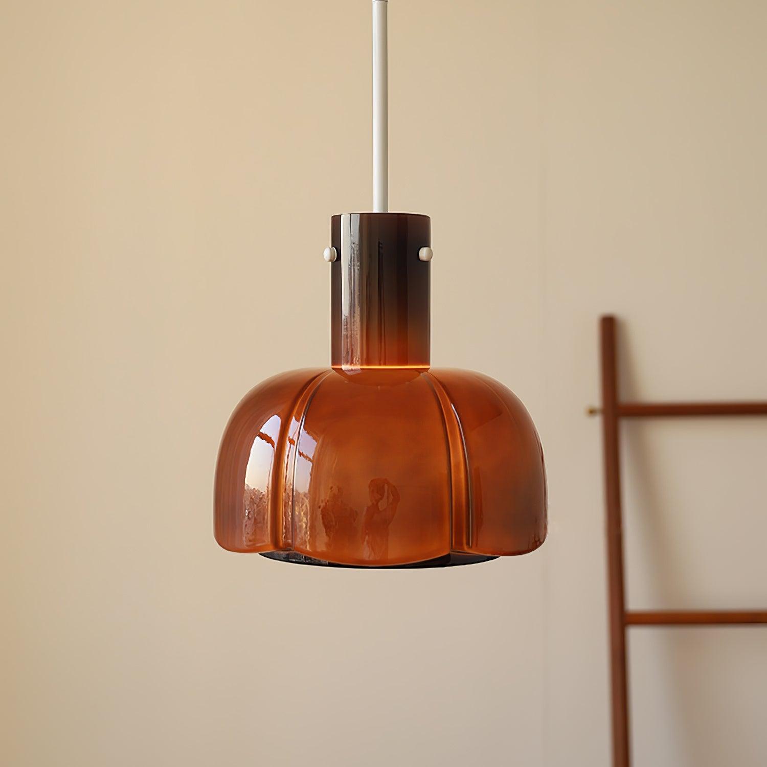 Modern Petal Glass Pendant Light Layered Floral Hanging Lamp for Living Room Dining Area
