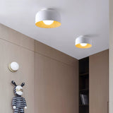 Modern Spherical Glass Globe Flush Mount Ceiling Light with Wood Grain Trim