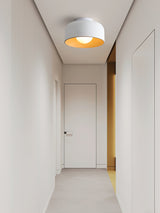 Modern Spherical Glass Globe Flush Mount Ceiling Light with Wood Grain Trim