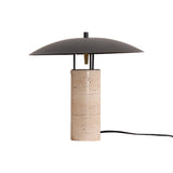 Modern Geometric Travertine LED Bedside Lamp with Adjustable Color Temperature